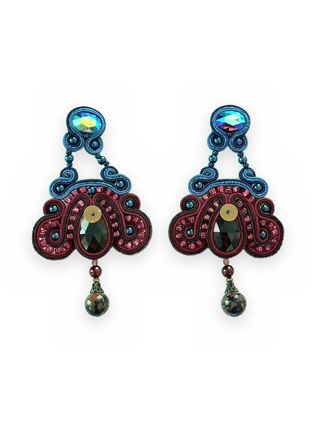 Cercei soutache Marsala