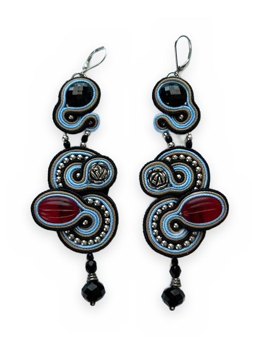Cercei soutache Azur & Rubin