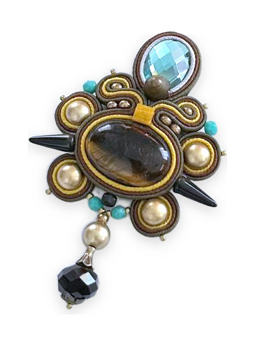 Broșă soutache Safari