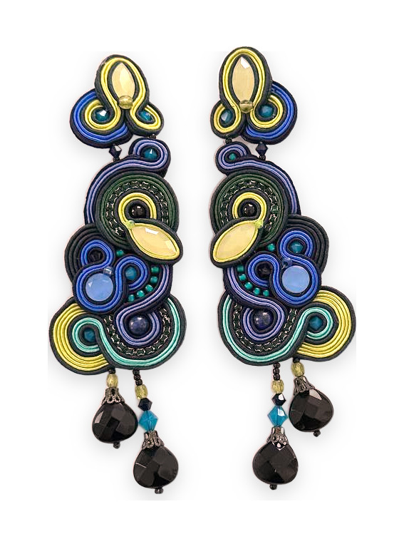 Cercei soutache Pavone